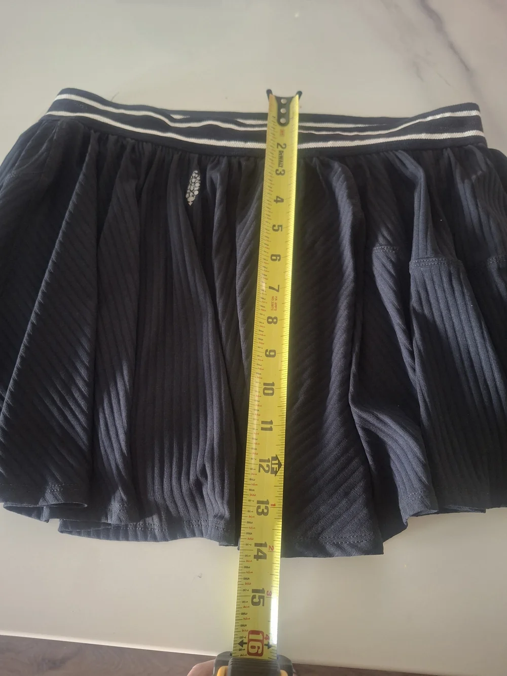 Free People NwtBlack Pleated Skirted Athletic Shorts with Striped Waistband